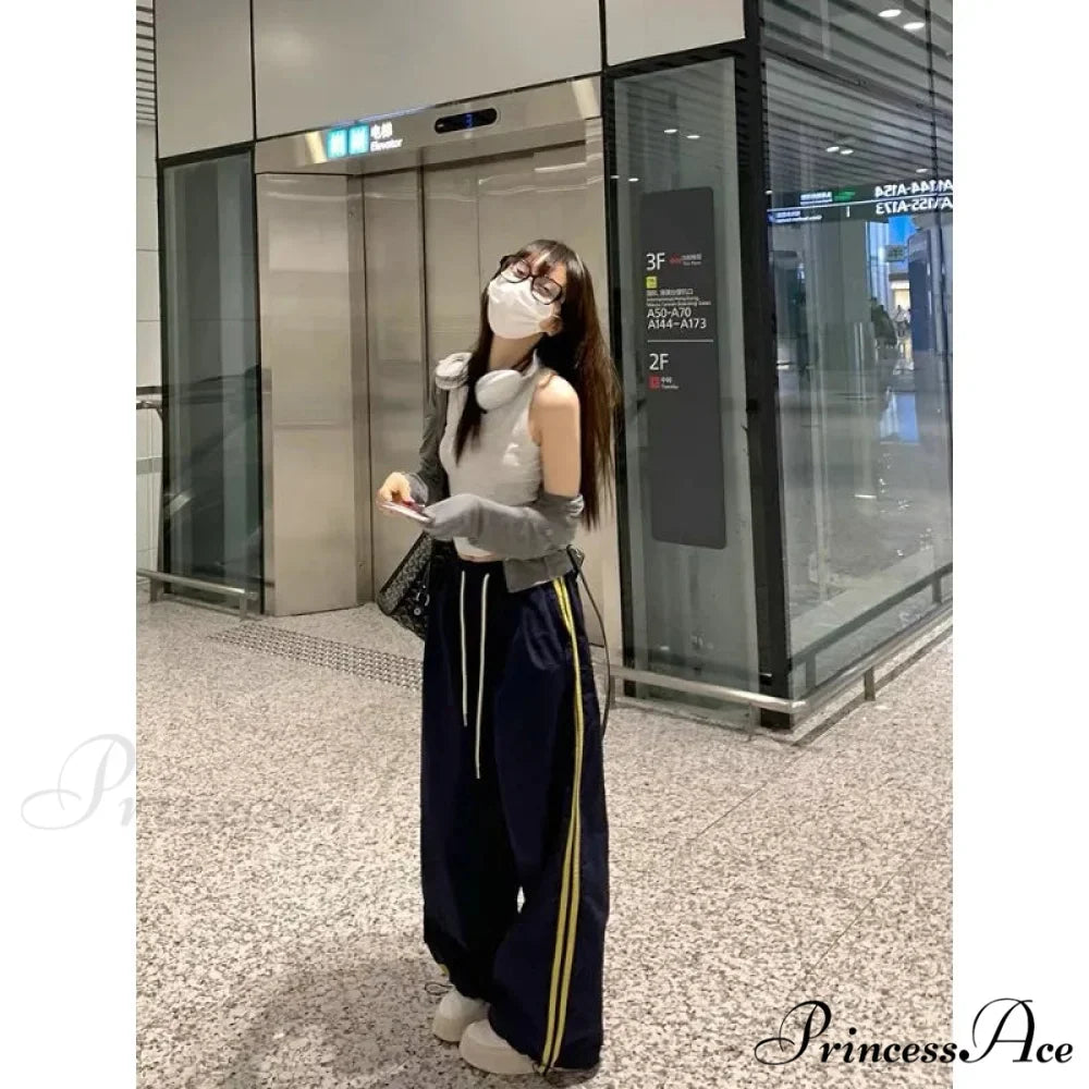 Patterned Retro Wide Leg Trousers