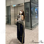 Patterned Retro Wide Leg Trousers