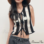 Patterned Ribbon Lace Midriff Top