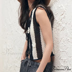 Patterned Ribbon Lace Midriff Top