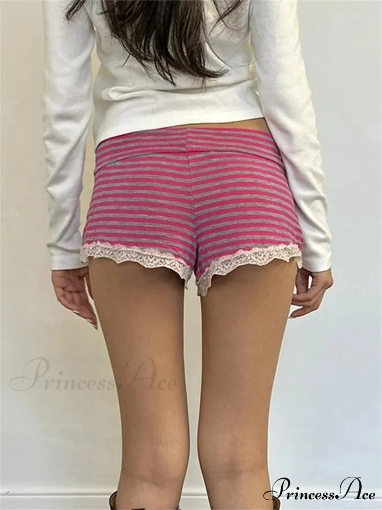 Patterned Ribbon Lace Sleepwear Short