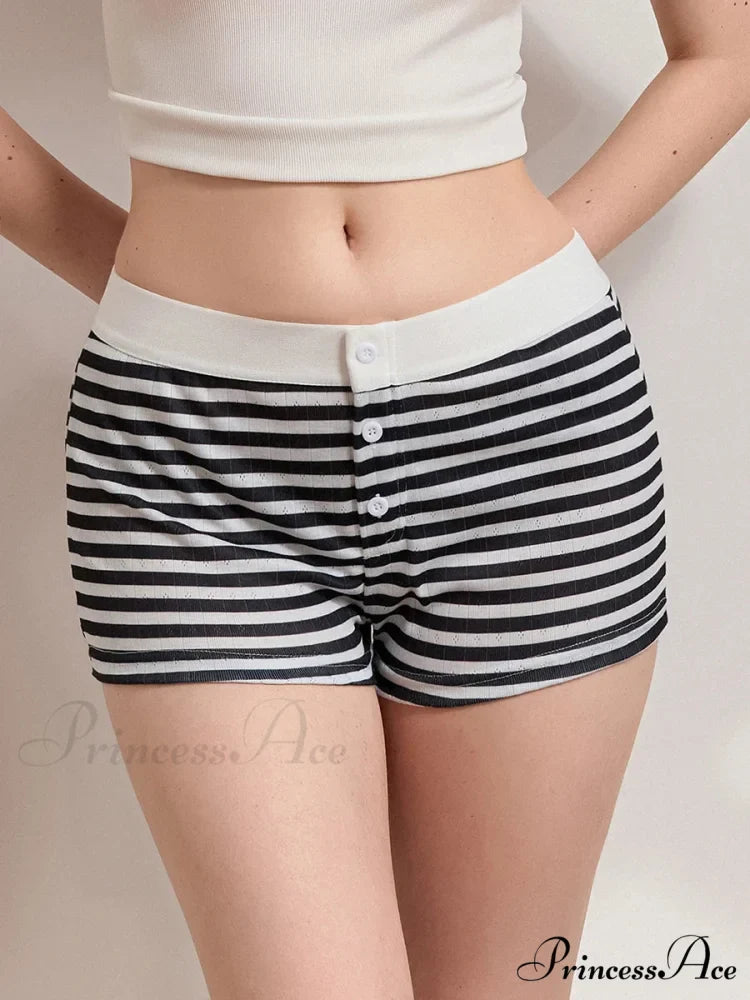 Patterned Short Low Waist Pajama Bottom