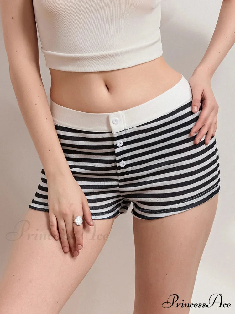 Patterned Short Low Waist Pajama Bottom