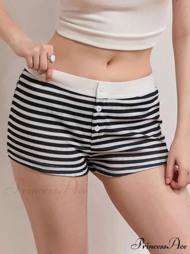 Patterned Short Low Waist Pajama Bottom