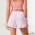 Patterned Side Opening Ribbon Short