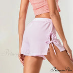 Patterned Side Opening Ribbon Short