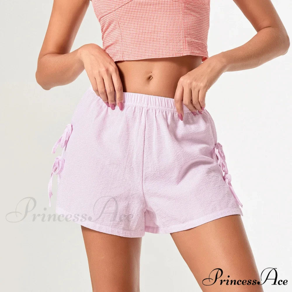 Patterned Side Opening Ribbon Short