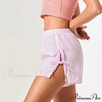 Patterned Side Opening Ribbon Short