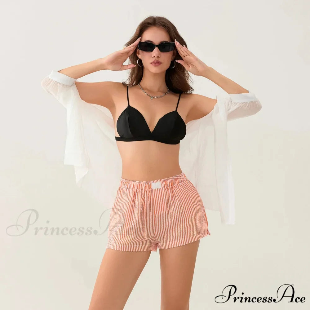 Patterned Side Split Stretchy Waist Short