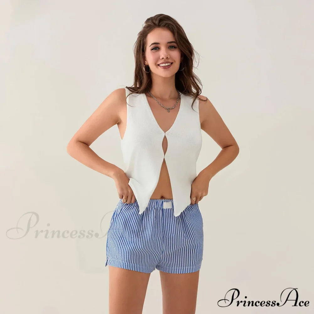 Patterned Side Split Stretchy Waist Short