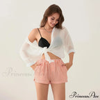 Patterned Side Split Stretchy Waist Short