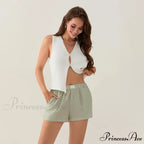 Patterned Side Split Stretchy Waist Short