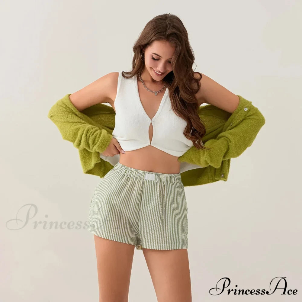 Patterned Side Split Stretchy Waist Short