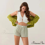 Patterned Side Split Stretchy Waist Short