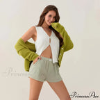 Patterned Side Split Stretchy Waist Short