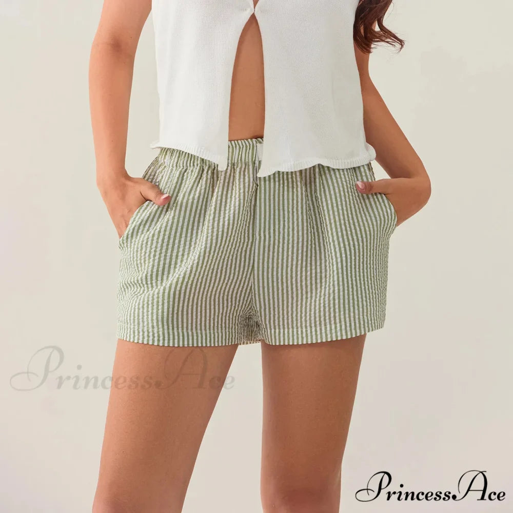 Patterned Side Split Stretchy Waist Short