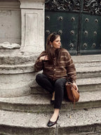 Patterned Solitary Buttoned Pocket Cardigan