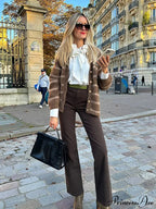 Patterned Solitary Buttoned Pocket Cardigan