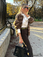 Patterned Solitary Buttoned Pocket Cardigan