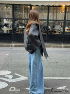 Patterned Solitary Buttoned Wool Overcoat