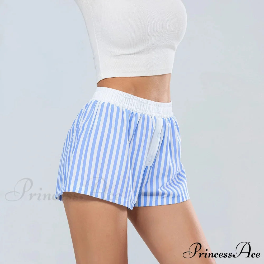 Patterned Stretchy Waist Baggy Short