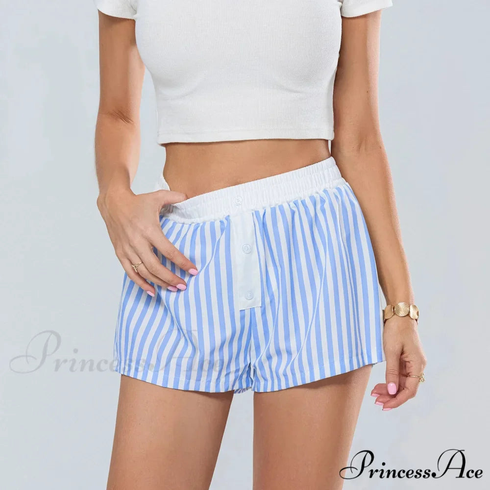 Patterned Stretchy Waist Baggy Short