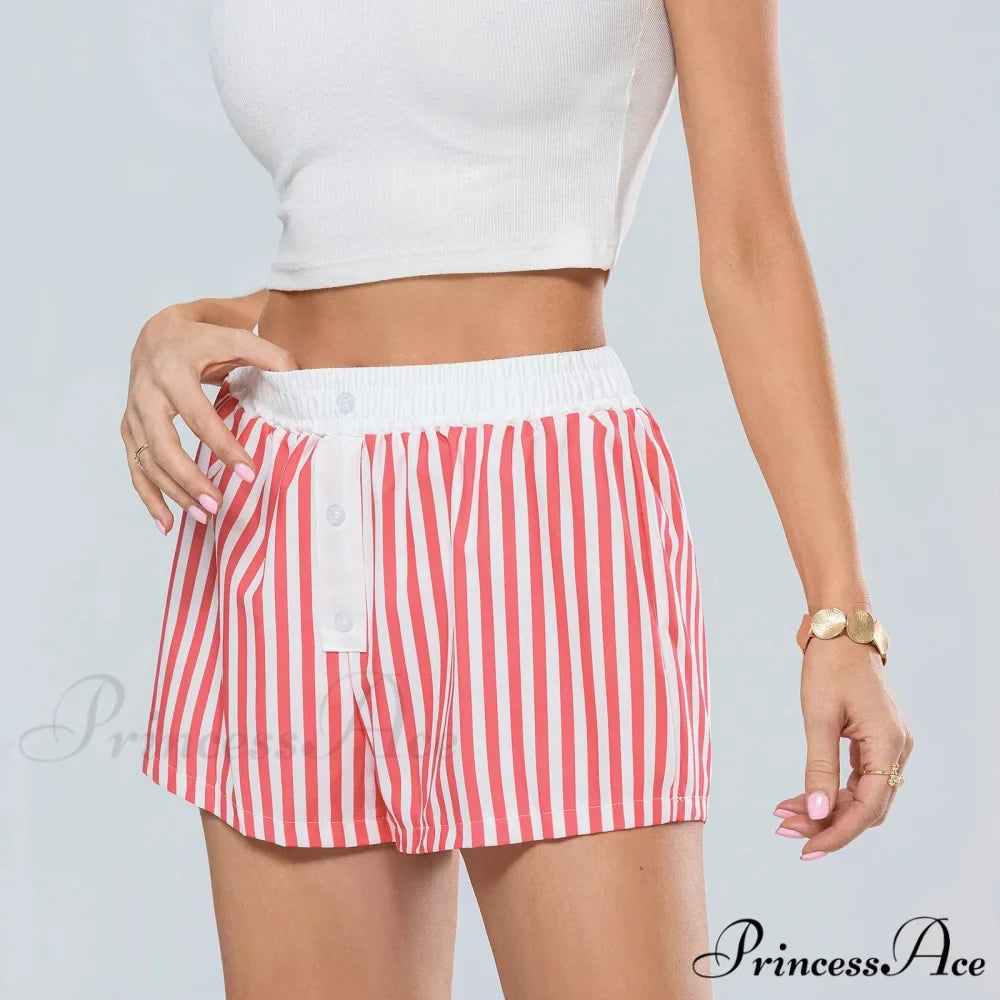Patterned Stretchy Waist Baggy Short