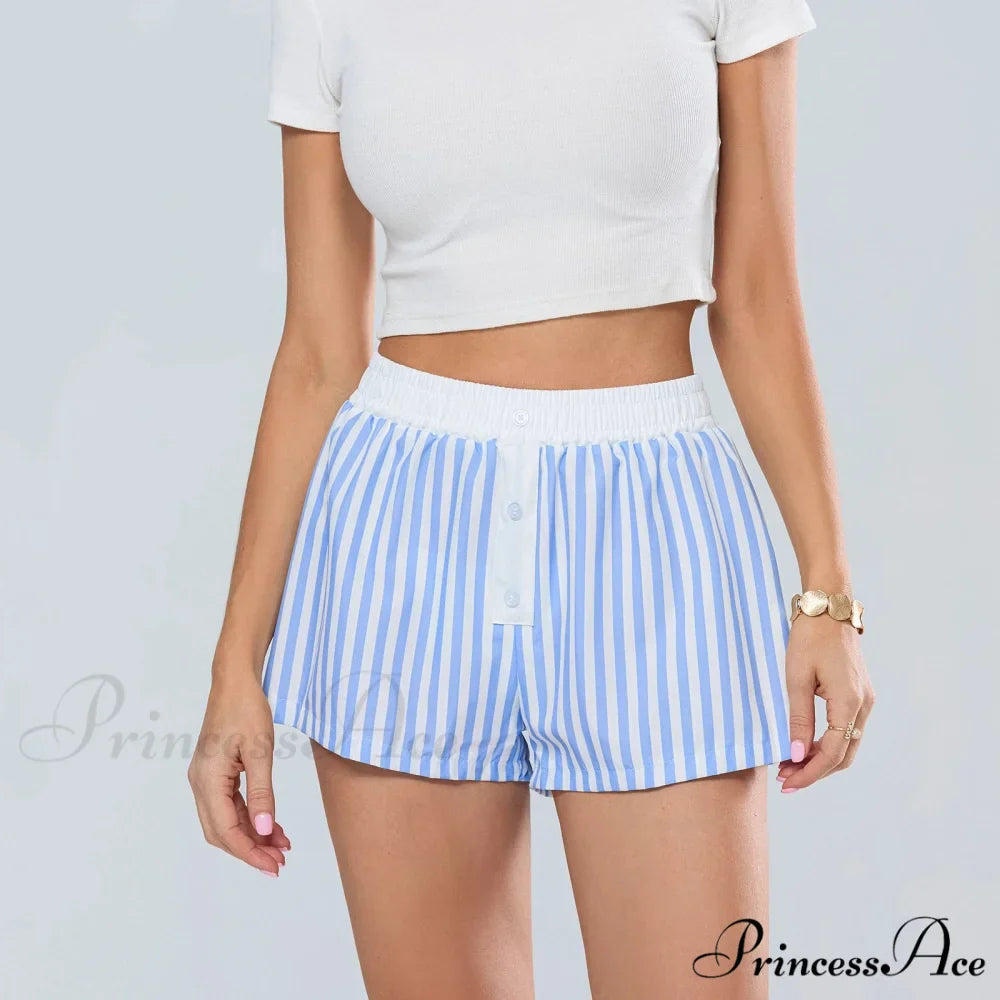 Patterned Stretchy Waist Baggy Short