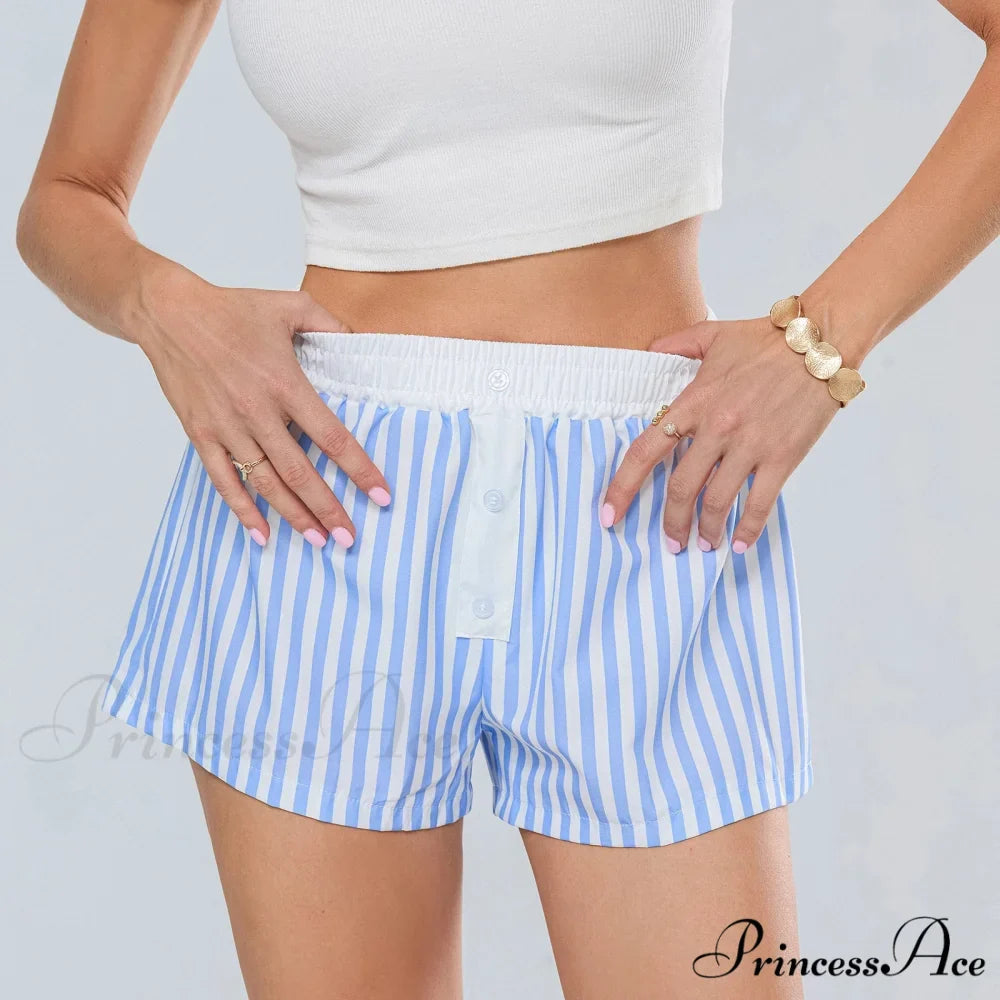 Patterned Stretchy Waist Baggy Short