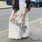 Patterned Transparent Maxi Skirt