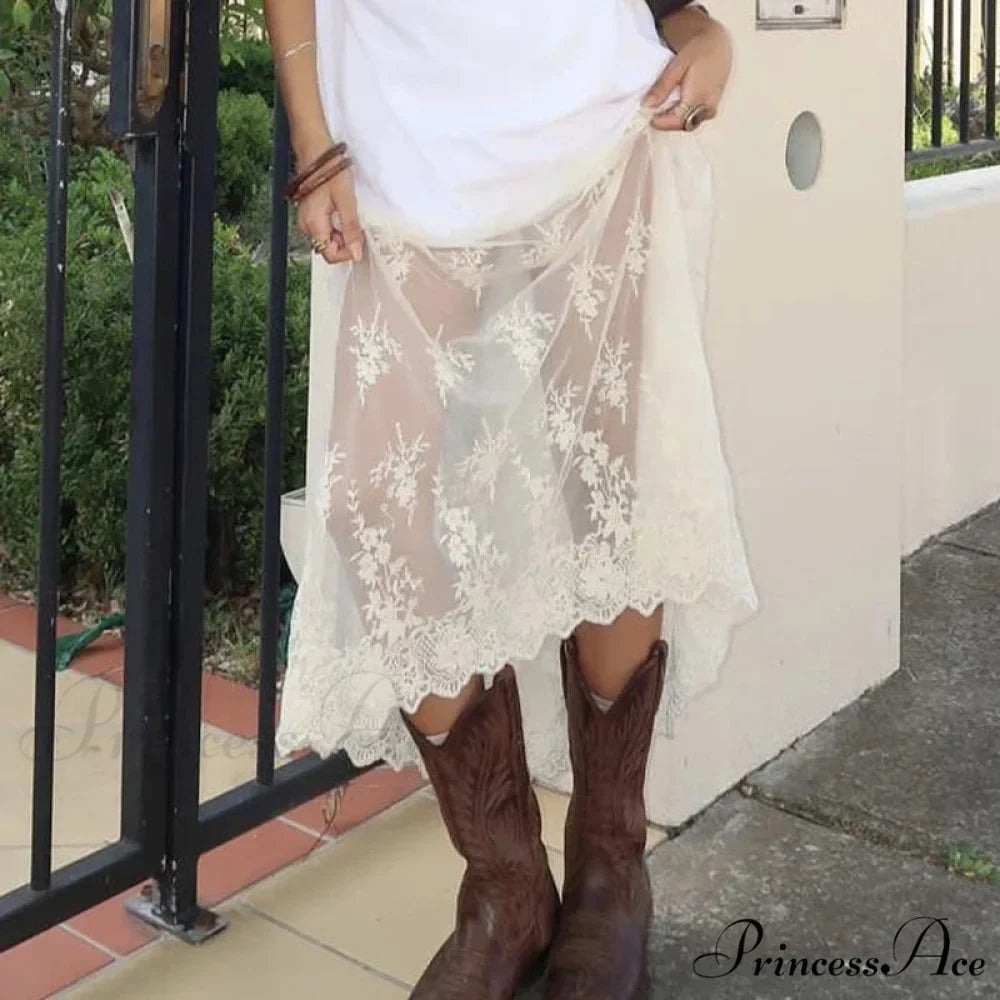 Patterned Transparent Maxi Skirt