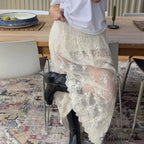 Patterned Transparent Maxi Skirt