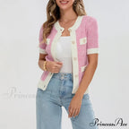Pearl Button Short Sleeve Cardigan