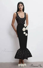 Pearl Flower Midi Mermaid Party Dress