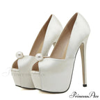 Pearl Nightclub Silk Platform Party Peep-Toe Cozy StripperFashionable Sexy High Heel