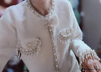 Pearls Tassels Fringed Bow Cardigan