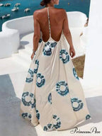 Personalized Casual Stylish Printed Strappy Dress