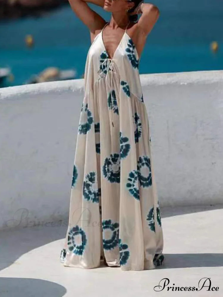 Personalized Casual Stylish Printed Strappy Dress