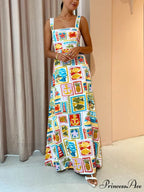 Personalized Graffiti Strap Charming Sexy Lace Midi Dress