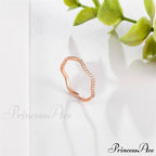Personalized Irregular Curved Edge Rose Gold Ring