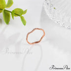 Personalized Irregular Curved Edge Rose Gold Ring