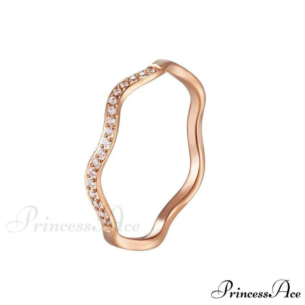 Personalized Irregular Curved Edge Rose Gold Ring