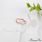 Personalized Irregular Curved Edge Rose Gold Ring