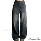 Petite High-Waisted Draped Straight-Leg Women's Loose-Fit Slimming Pants Vintage Versatile Style For All Seasons Jeans