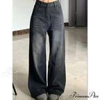 Petite High-Waisted Draped Straight-Leg Women's Loose-Fit Slimming Pants Vintage Versatile Style For All Seasons Jeans