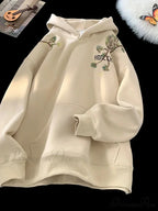 Pine Printed Y2K Retro Large Hoodie