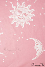 Pink Abstract Print Flares Pants