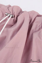 Pink Drawstring Zipper Cargo Pants