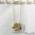 Pink Gold Flower Acrylic Clutch Purse