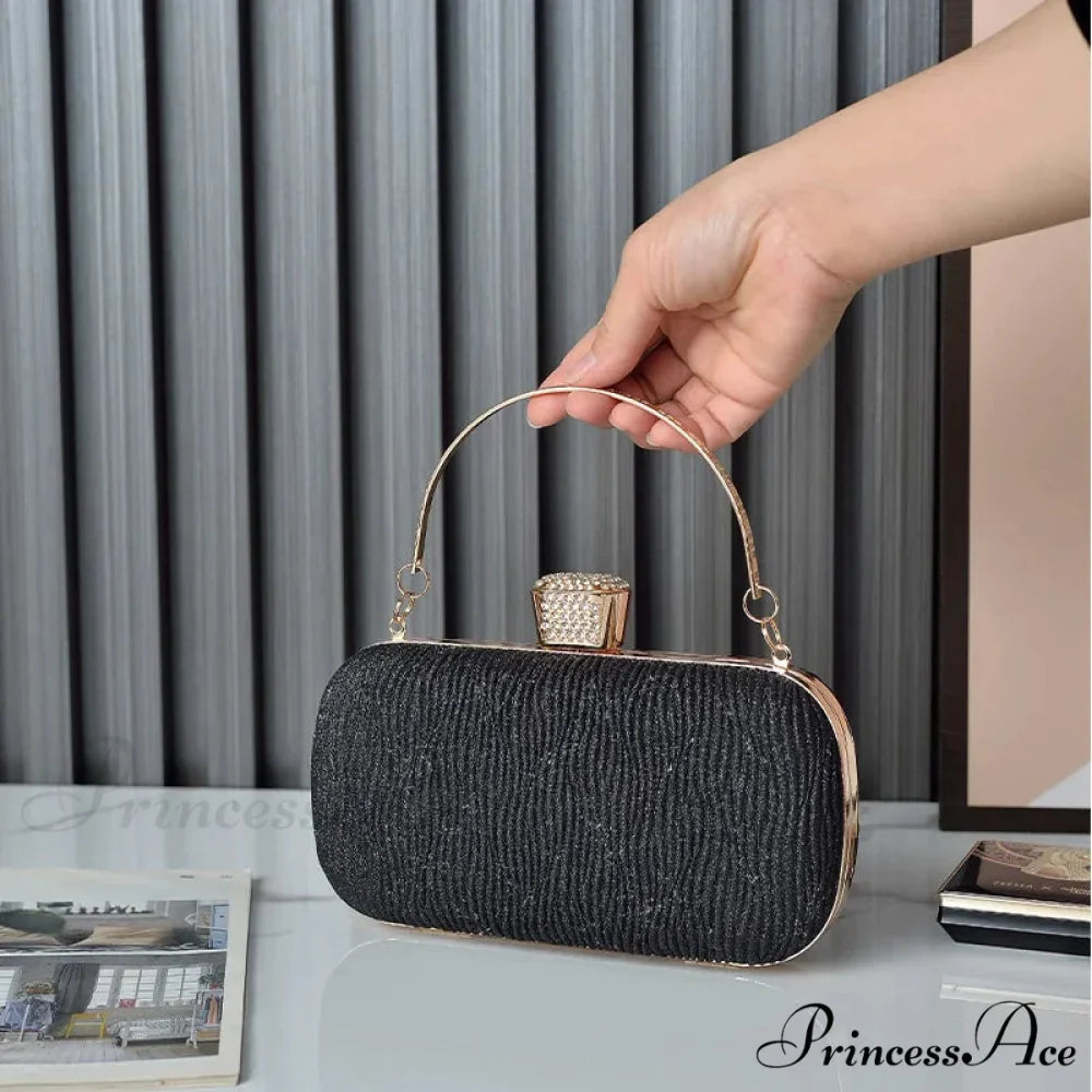 Pink Gold Sparkling Evening Clutch Shoulder Bag